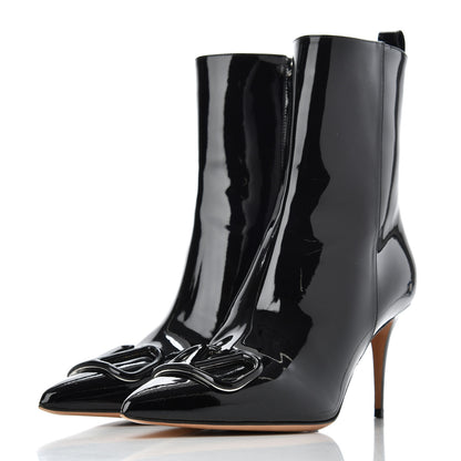Valentino Garavani Patent VLogo 80mm Ankle Boots 39 Black 3 of 13