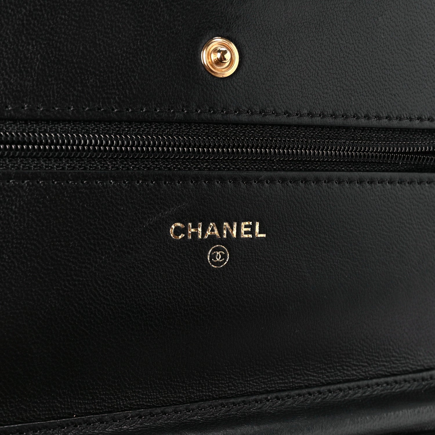Chanel Lambskin Quilted Wallet On Chain WOC Black 7 of 14