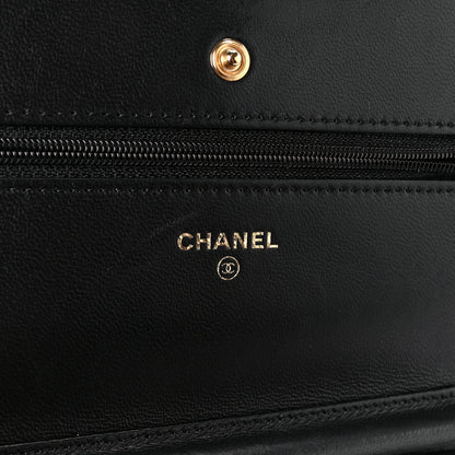 Chanel Lambskin Quilted Wallet On Chain WOC Black 7 of 14