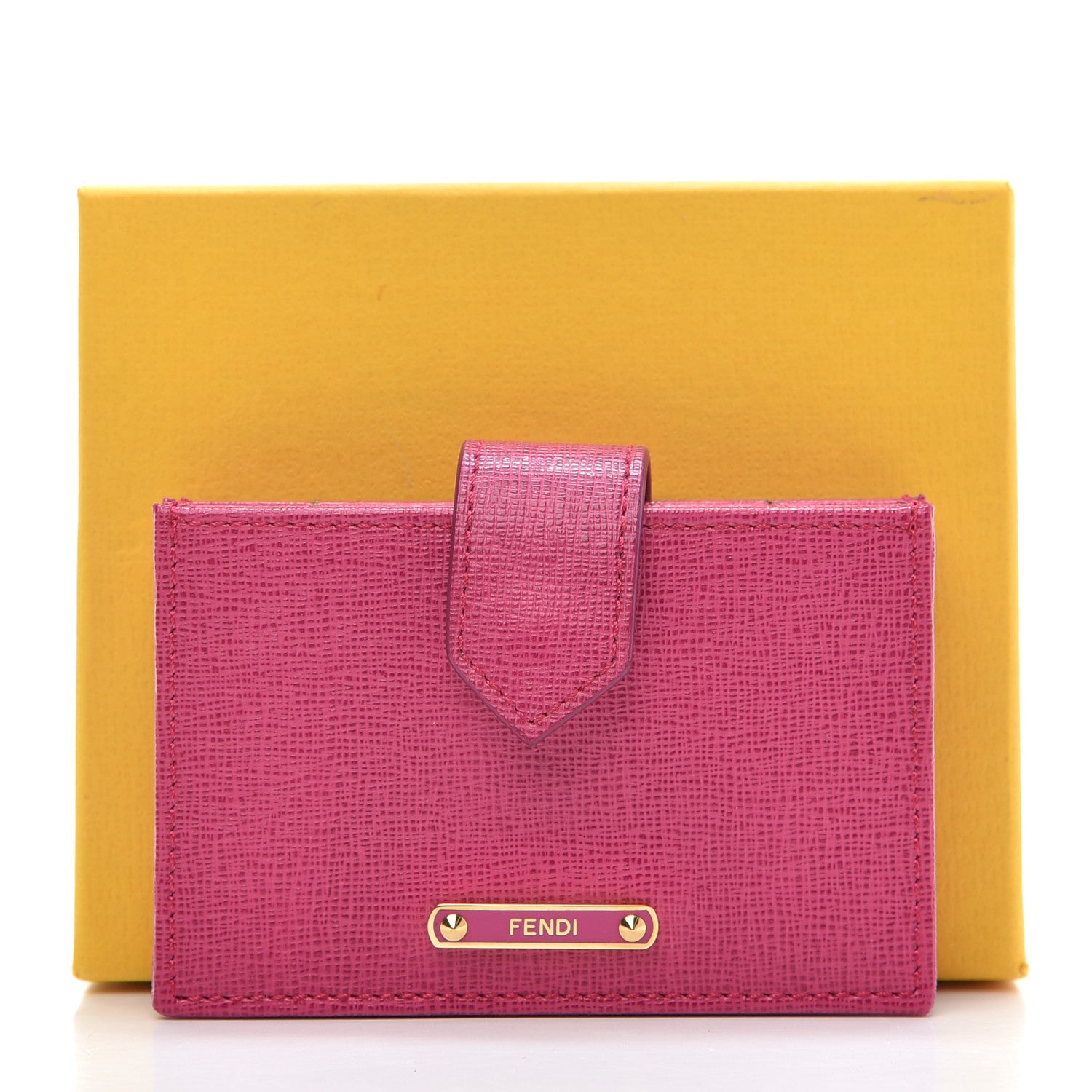 Fendi Vitello Elite Gusseted Card Holder Ciclamino 8 of 8