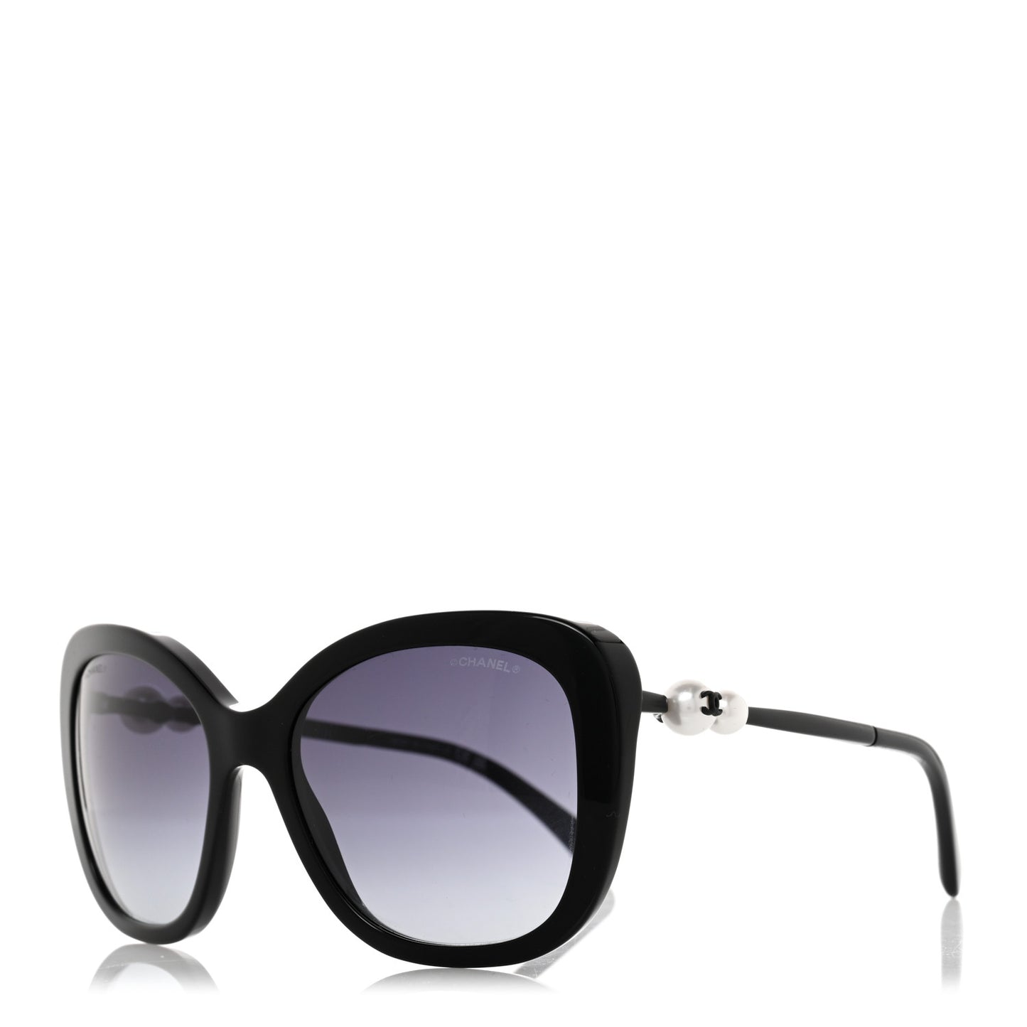 Acetate Butterfly Winter Pearl Sunglasses 5339-H Black