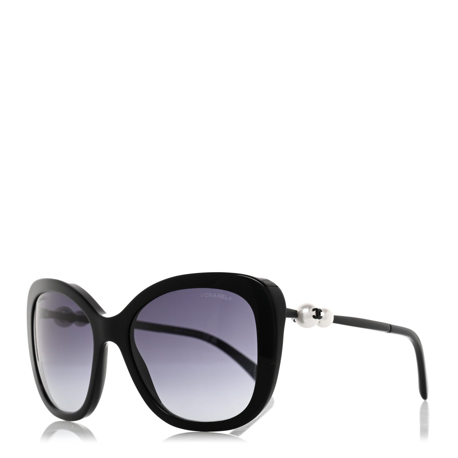 Chanel Acetate Butterfly Winter Pearl Sunglasses 5339-H Black 1 of 8