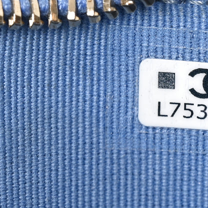 Chanel Caviar Quilted CC Zip Card Holder Blue 7 of 7