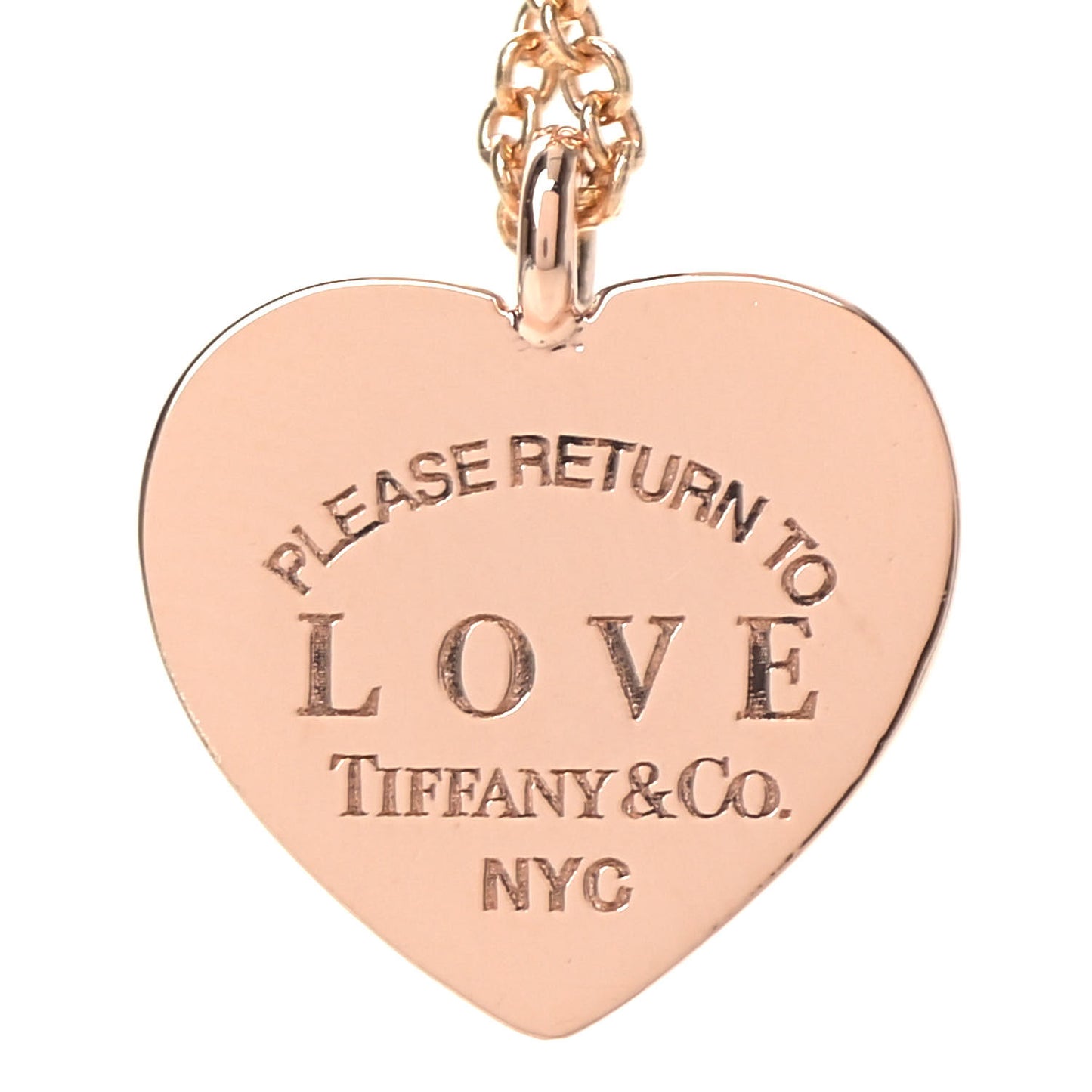 18K Rose Gold Return To Tiffany Love Heart Tag Key Necklace