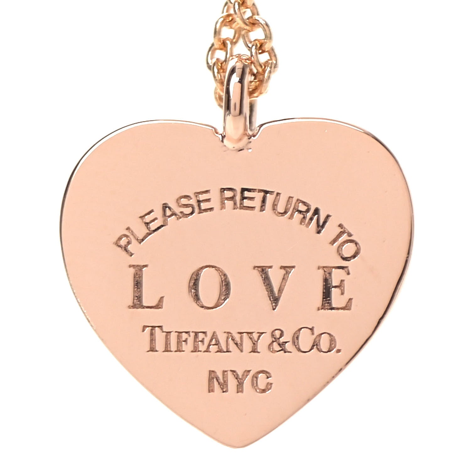 Tiffany 18K Rose Gold Return To Tiffany Love Heart Tag Key Necklace 5 of 6