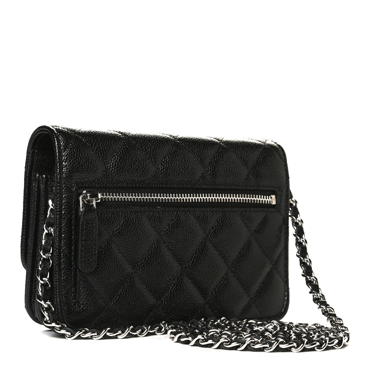 Chanel Caviar Quilted Mini Wallet On Chain WOC Black 2 of 13