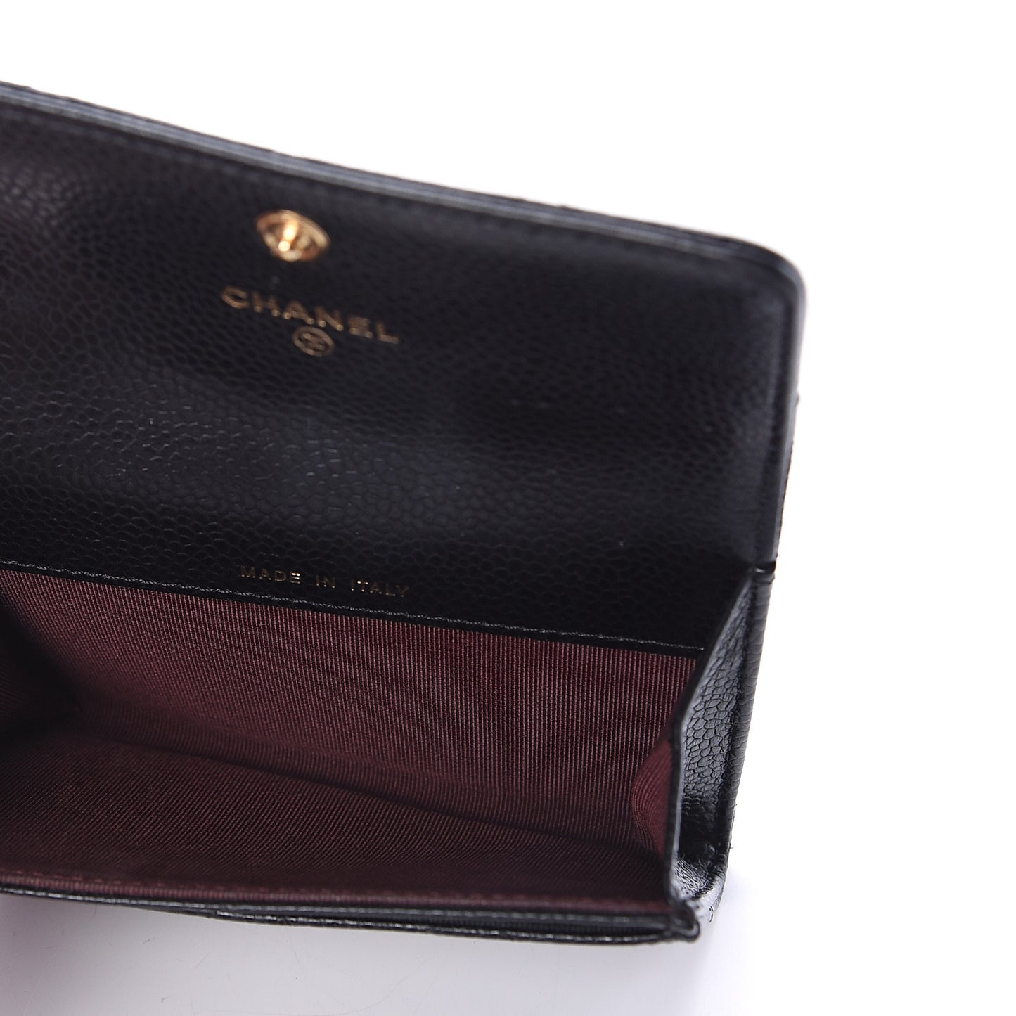 Caviar Quilted Flap Card Holder Black