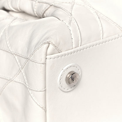 Christian Dior Lambskin Cannage Medium Le Trente Tote White 9 of 15
