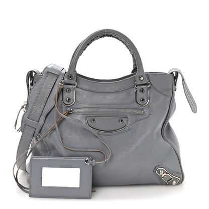 Balenciaga Chevre Silver Metallic Edge Hardware Velo Gris Acier 3 of 12