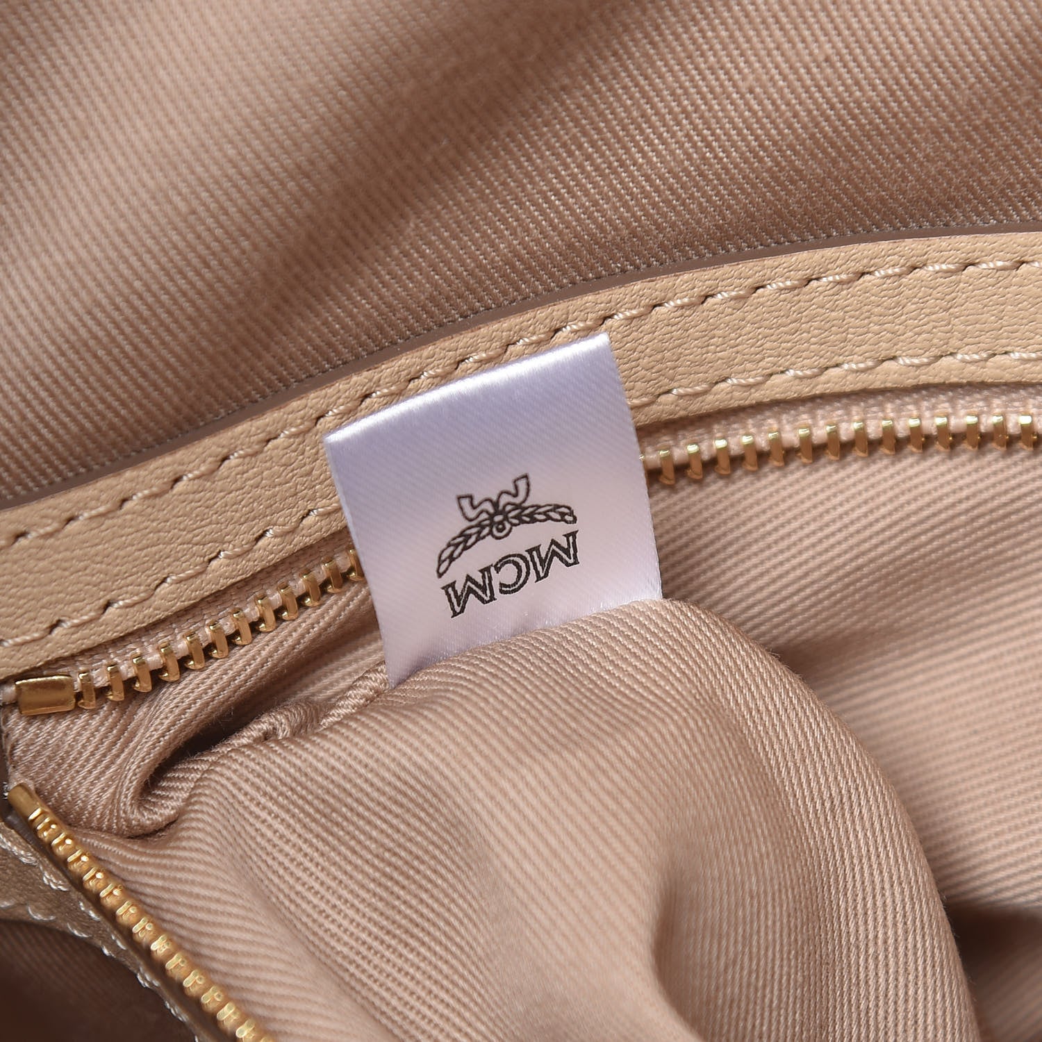 MCM Calfskin Ottomar Monogram Large Klara Hobo New Beige 7 of 9