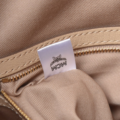 MCM Calfskin Ottomar Monogram Large Klara Hobo New Beige 7 of 9