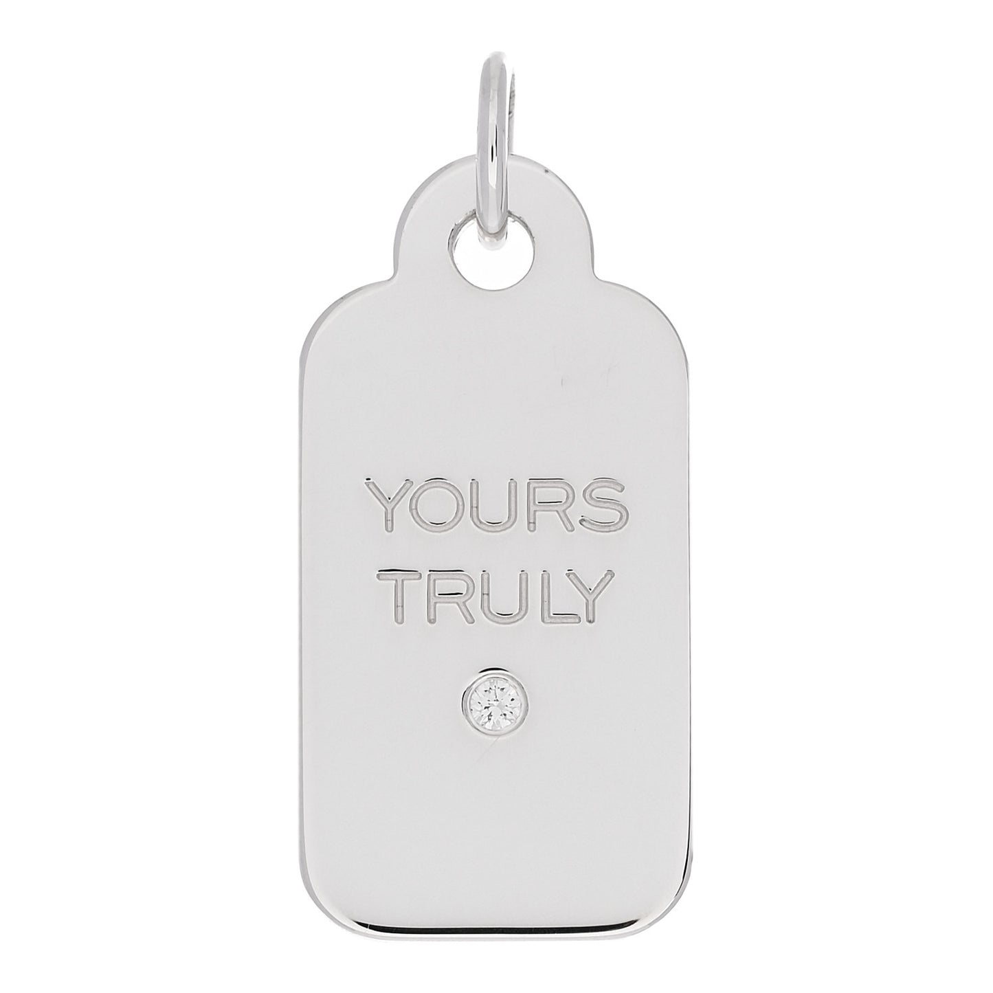 Sterling Silver Diamond Yours Truly Charm