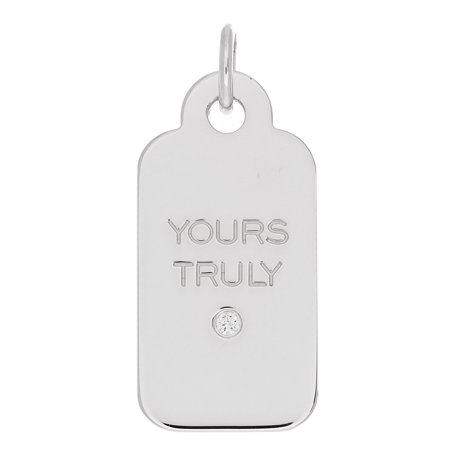 Tiffany Sterling Silver Diamond Yours Truly Charm 1 of 4