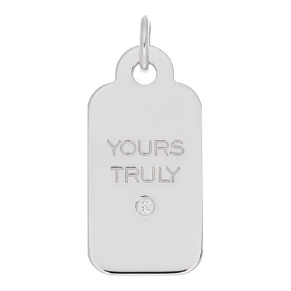 Tiffany Sterling Silver Diamond Yours Truly Charm 1 of 4