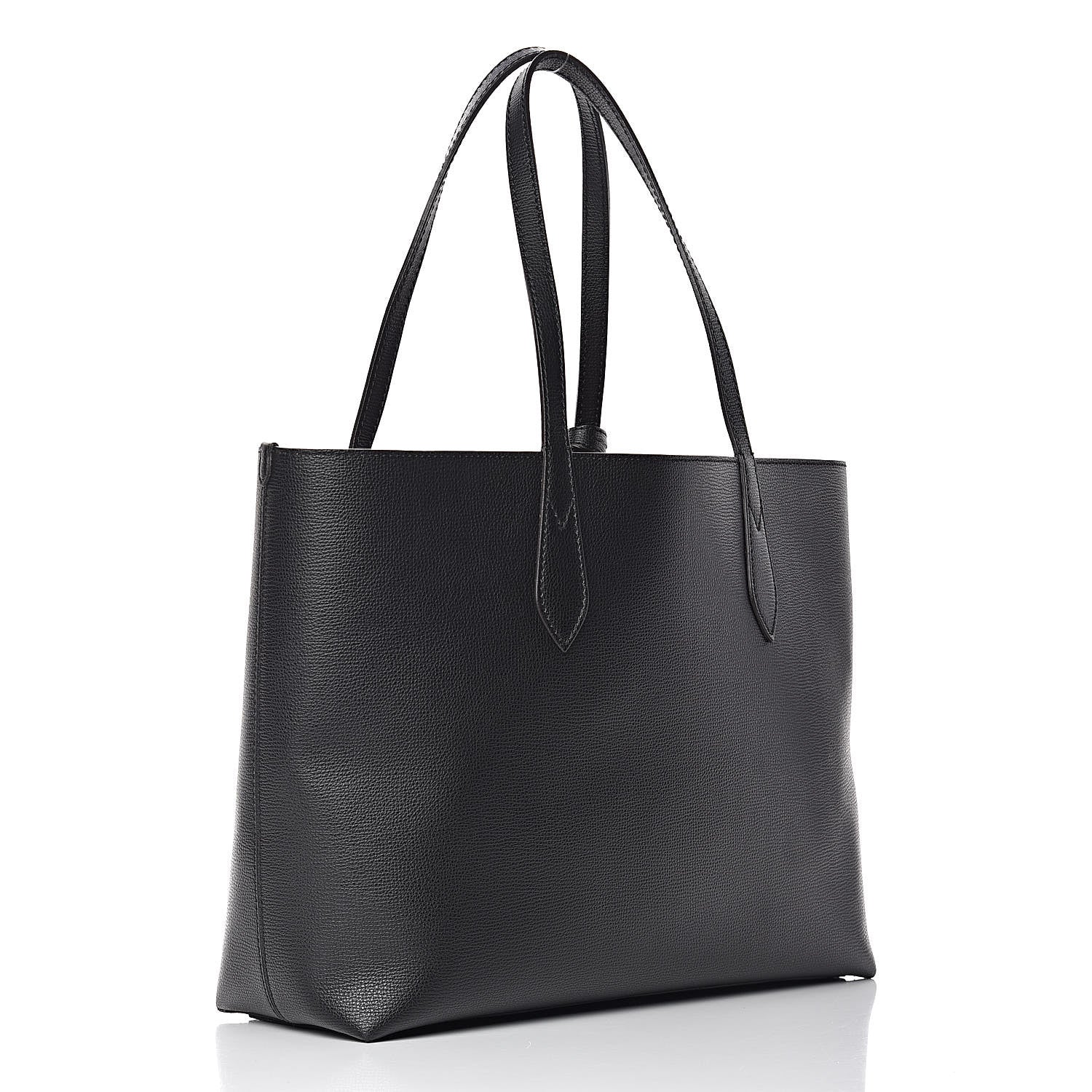 Burberry Grainy Calfskin Haymarket Check Medium Reversible Tote Black 6 of 16