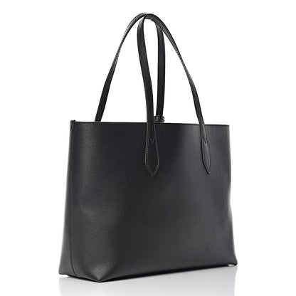 Burberry Grainy Calfskin Haymarket Check Medium Reversible Tote Black 6 of 16