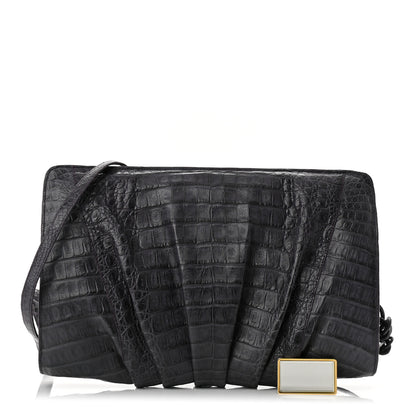 Nancy Gonzalez Crocodile Slim Frame Chain Clutch Degrade 1 of 9