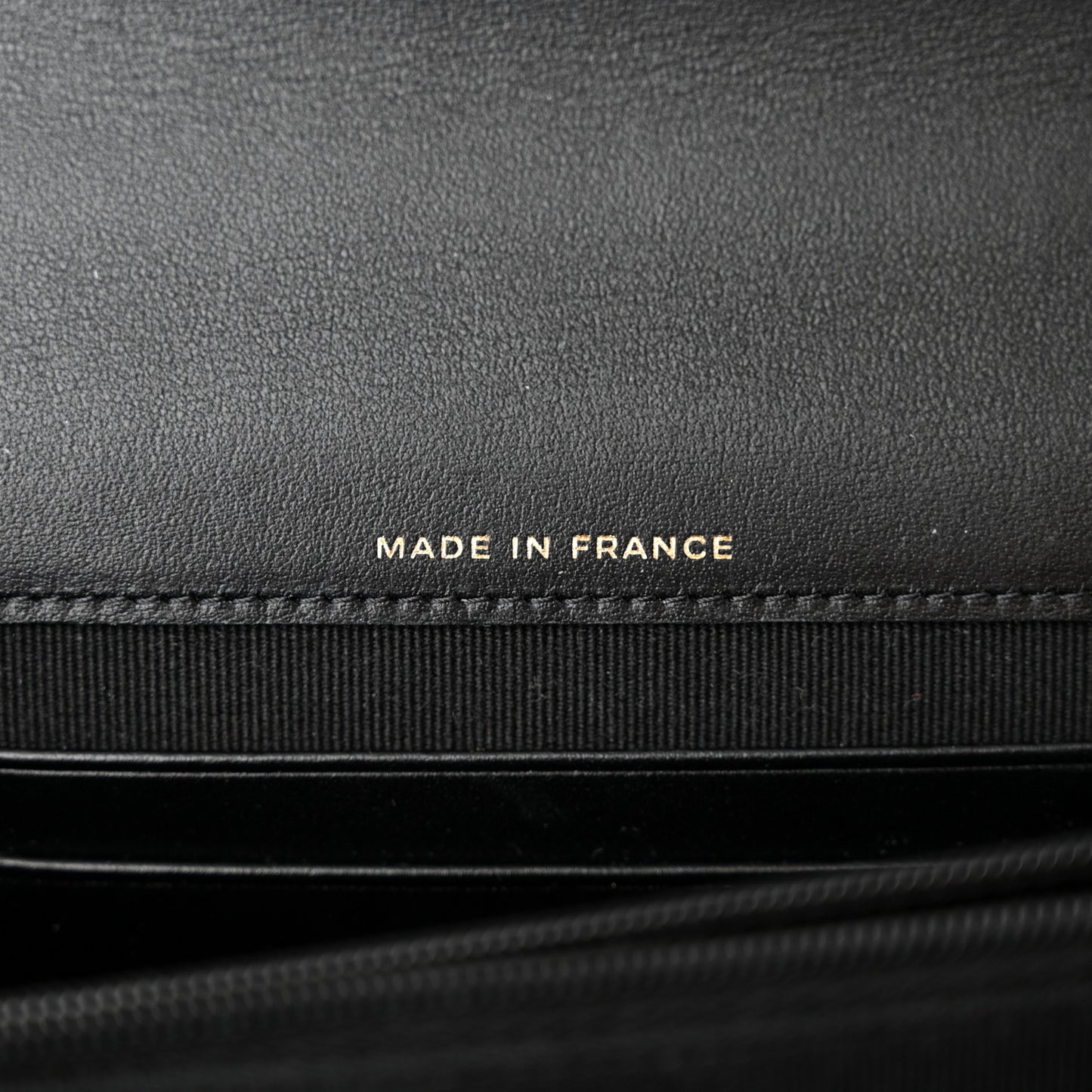 Shiny Caviar Quilted Flap Charm Wallet On Chain WOC Black