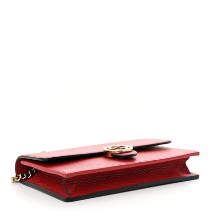 Gucci Dollar Calfskin Interlocking G Chain Wallet Red 4 of 12