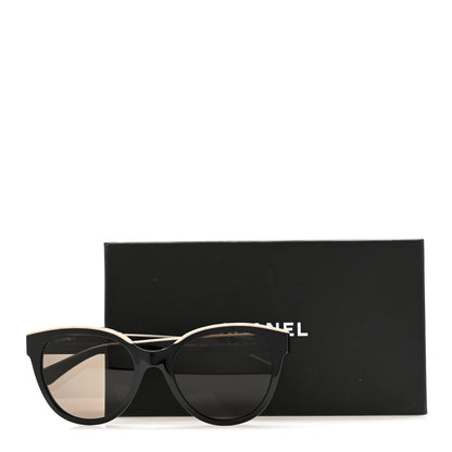 Chanel Acetate CC Butterfly Sunglasses 5414 Black Beige 7 of 7