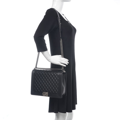 Chanel Lambskin Quilted Large Boy Flap Black 2 of 14