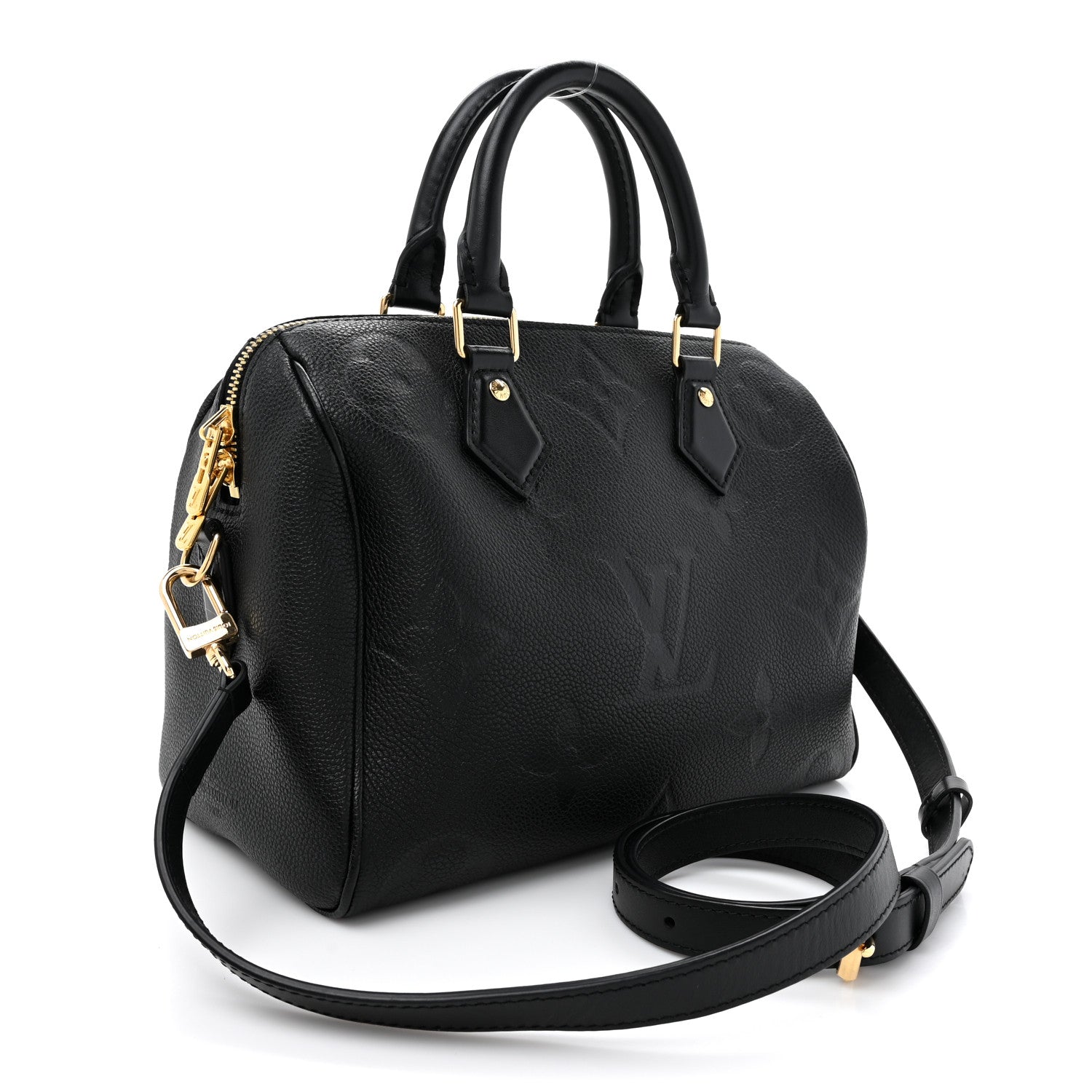 Louis Vuitton Empreinte Monogram Giant Speedy Bandouliere 25 Black 3 of 12