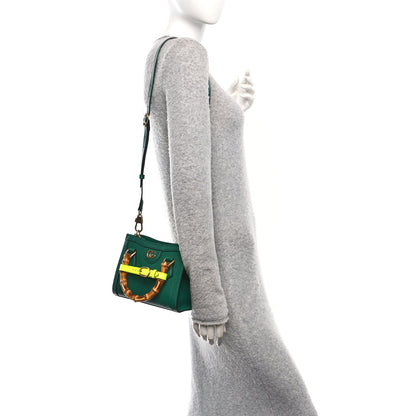 Gucci Wonka Grain Calfskin Mini Diana Tote Bag Green Yellow Fluo 2 of 11