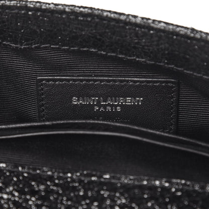 Saint Laurent Metallic Crackled Calfskin Chevron Monogram Classic Baby Punk Chain Bag Black 7 of 7