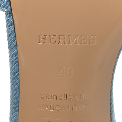 Hermes Denim Oasis Sandals 40 Bleu Clair 8 of 9