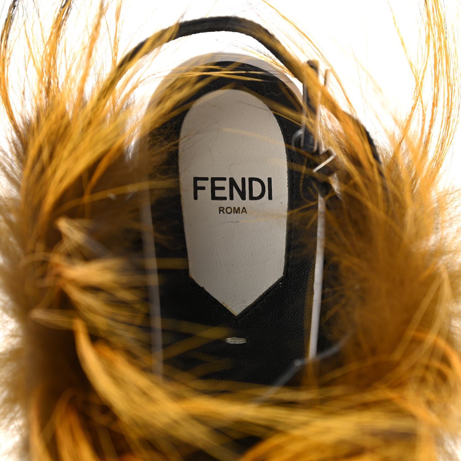 Fendi Calfskin Fox Fur Bag Bug Sandals 36.5 Orange 8 of 8