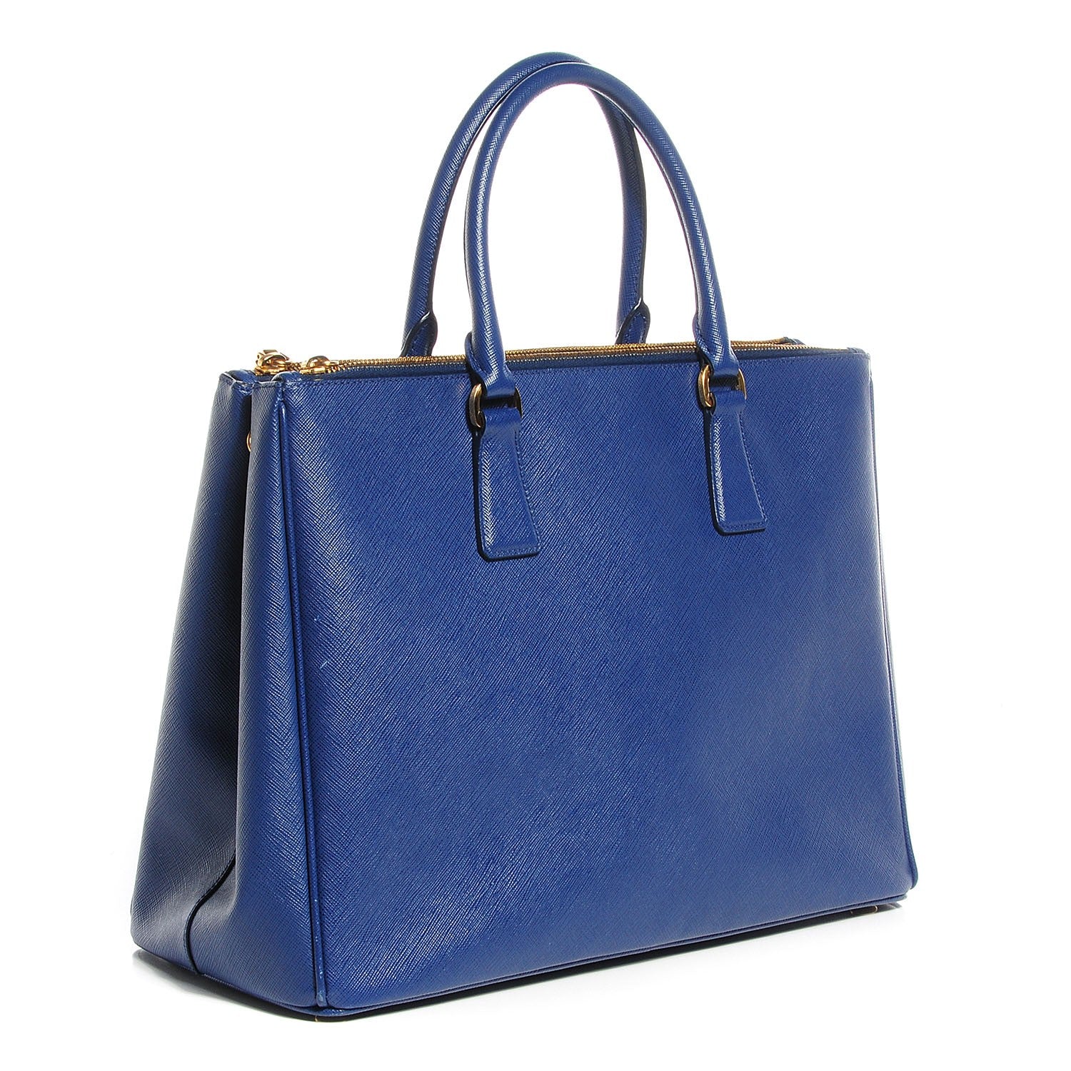 Prada Saffiano Lux Large Double Zip Tote Bluette 7 of 13