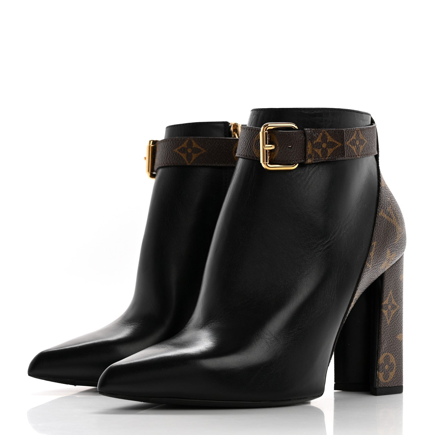 Louis Vuitton Calfskin Patent Monogram Matchmake Low Boots 38 3 of 8