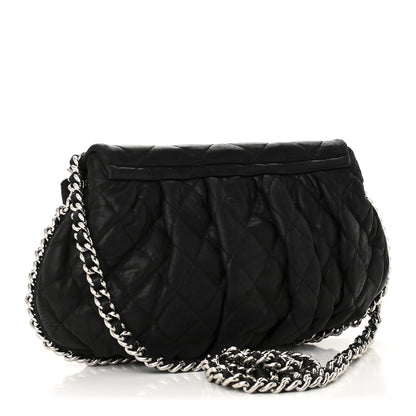 Chanel Washed Lambskin Quilted Medium Chain Around Messenger Black 3 of 13