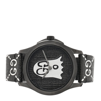 Gucci PVD Stainless Steel Canvas 38mm G-Timeless Ghost Quartz Watch Black 2 of 4