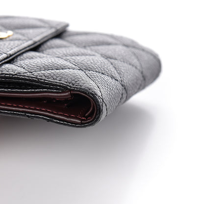 Chanel Caviar Quilted Compact French Flap Wallet Black 11 of 13