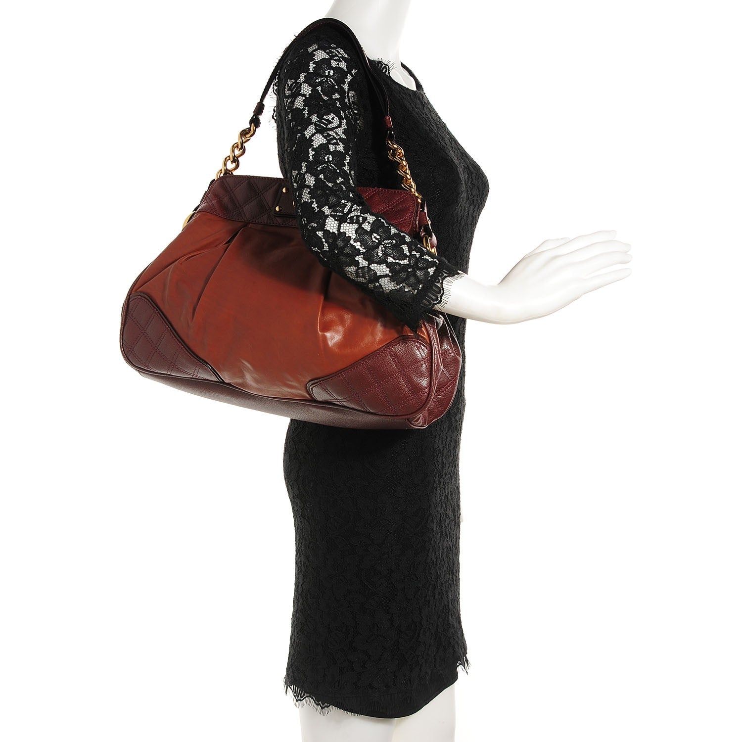 Marc Jacobs Calfskin Quilted Mixed Hobo Cognac 2 of 10