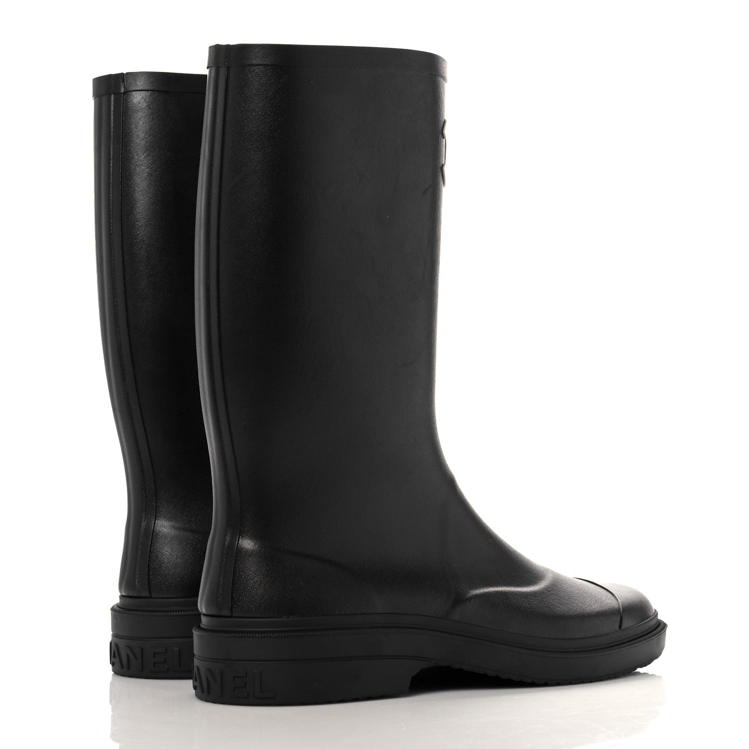Chanel Caoutchouk CC High Boots 42 Black 4 of 13