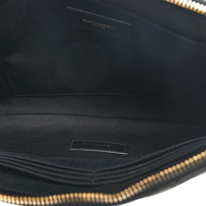 Saint Laurent Calfskin Matelasse Monogram Cassandre Tablet Pouch Black 5 of 8