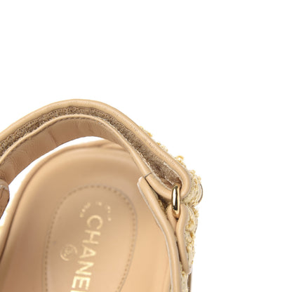 Chanel Braided Fabric Velcro Dad Sandals 42 Beige 10 of 10
