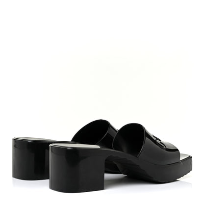 Gucci Rubber Gucci Logo Womens Platform 20/60mm Slide Sandals 36 Black 4 of 7