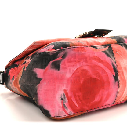 Fendi Zucchino Vitello Floral Forever Mama Baguette Black Multicolor 7 of 8