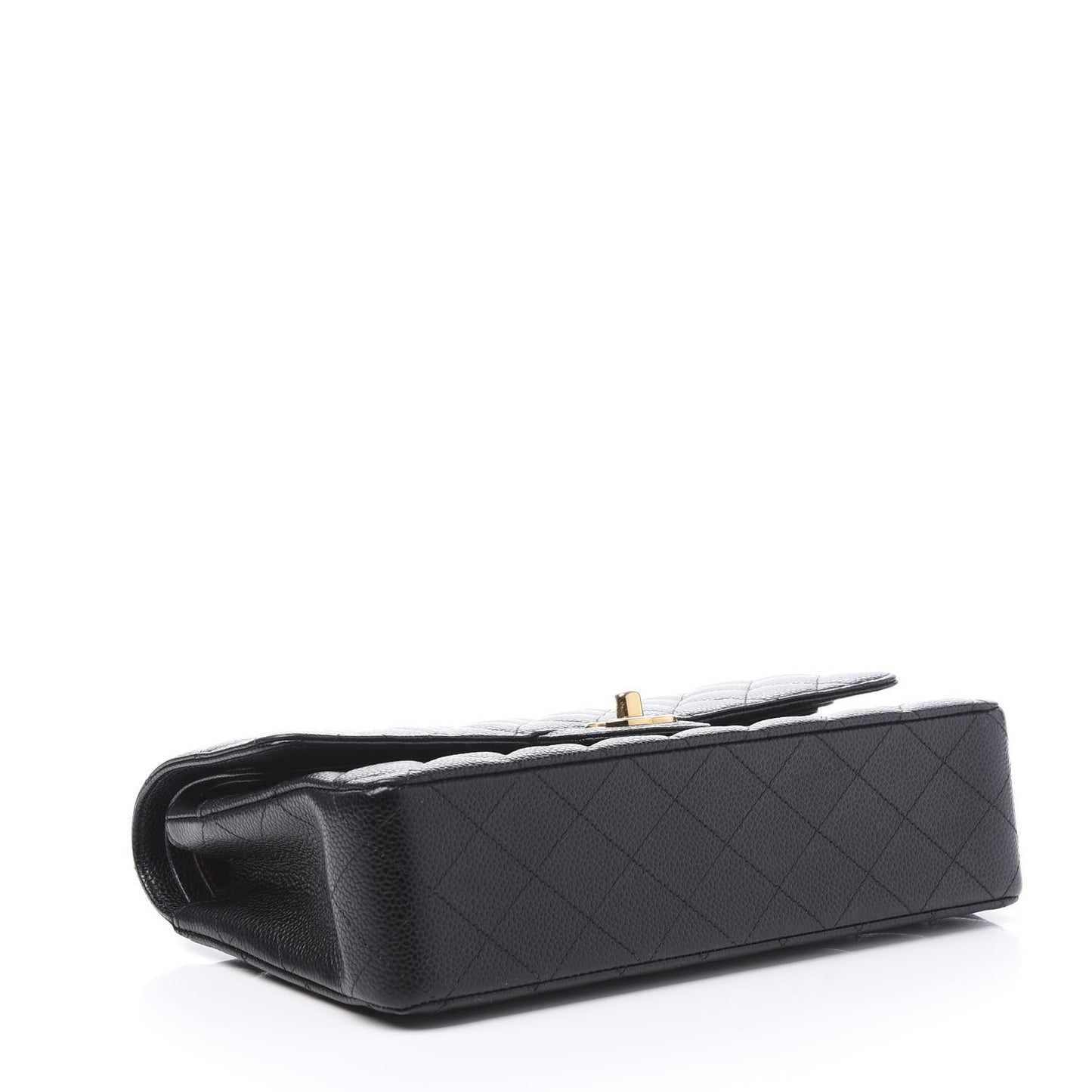 Caviar Quilted Medium Double Flap Black
