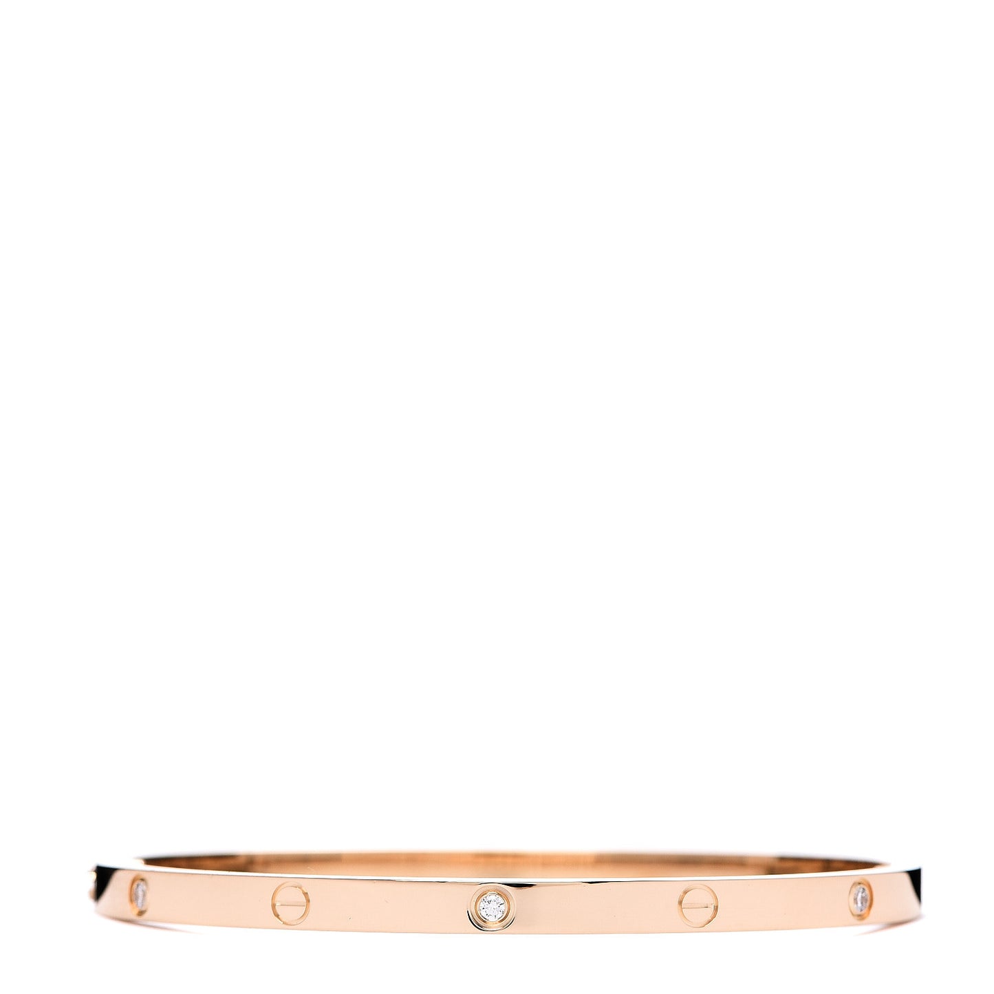 18K Yellow Gold 6 Diamond Small LOVE Bracelet 16