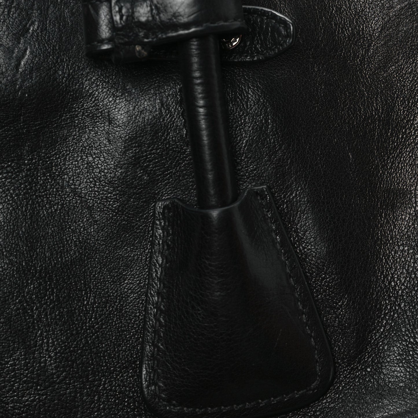 Glace Calf Twin Pocket Tote Black