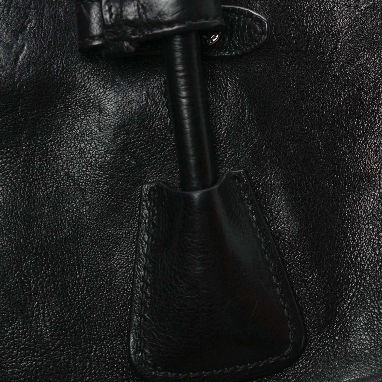 Prada Glace Calf Twin Pocket Tote Black 11 of 12