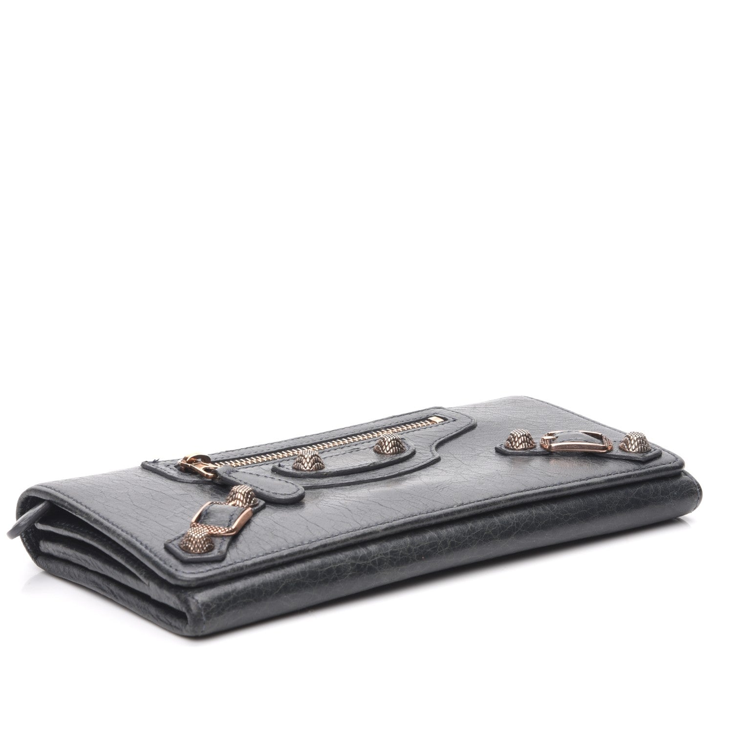 Balenciaga Agneau Giant 12 Rose Gold Hardware Money Wallet Anthracite 4 of 7