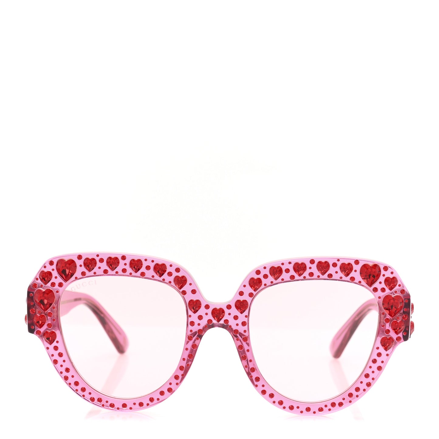Crystal Heart Sunglasses GG0308S Red Pink