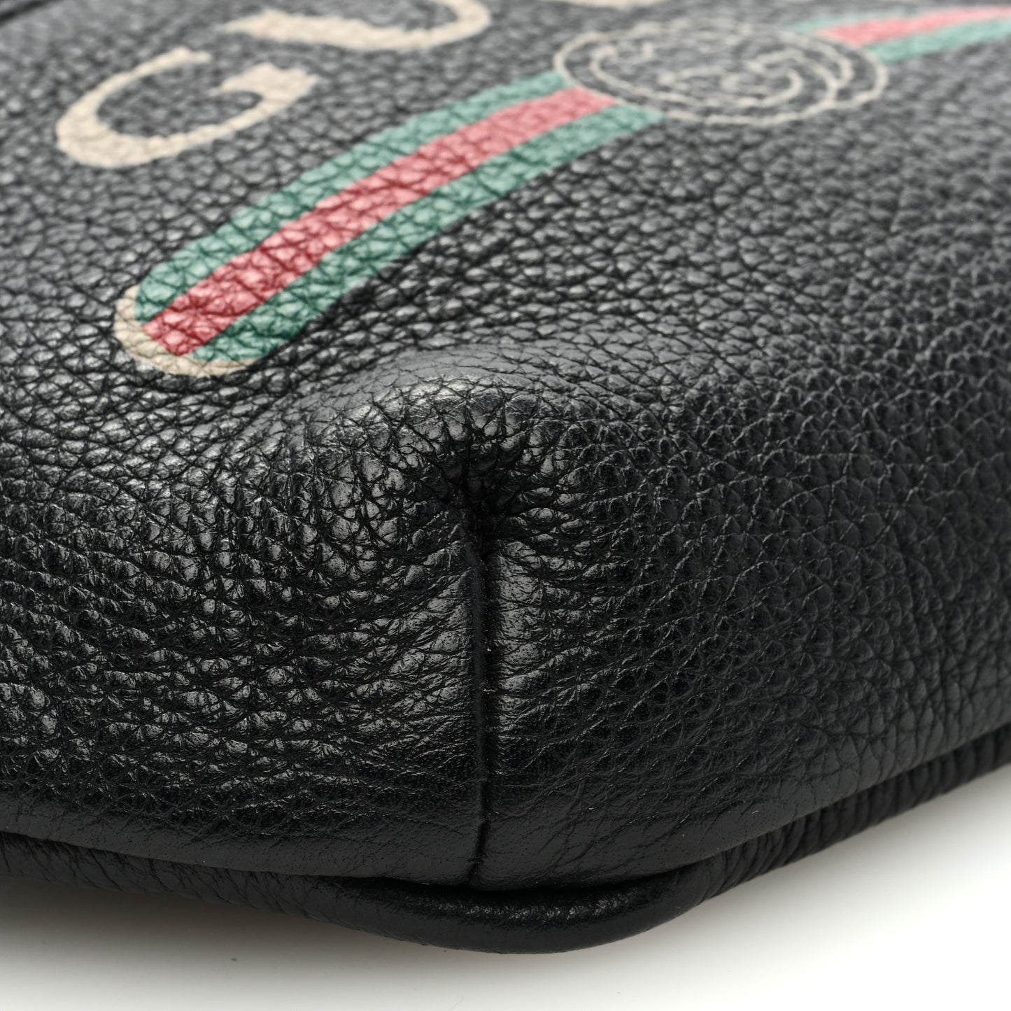 Grained Calfskin Small Logo Belt Bag Black