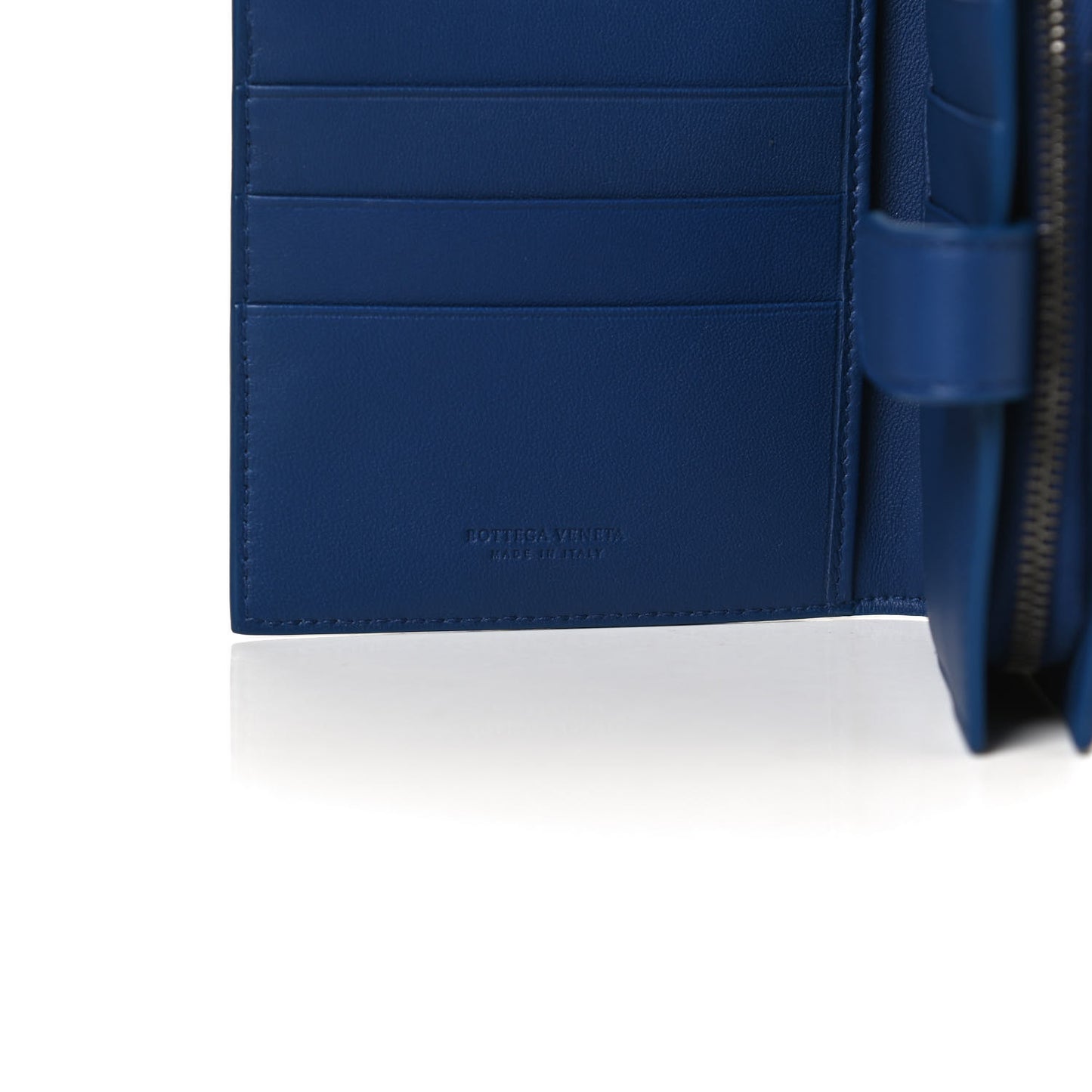 Nappa Intrecciato Mini Wallet Blue