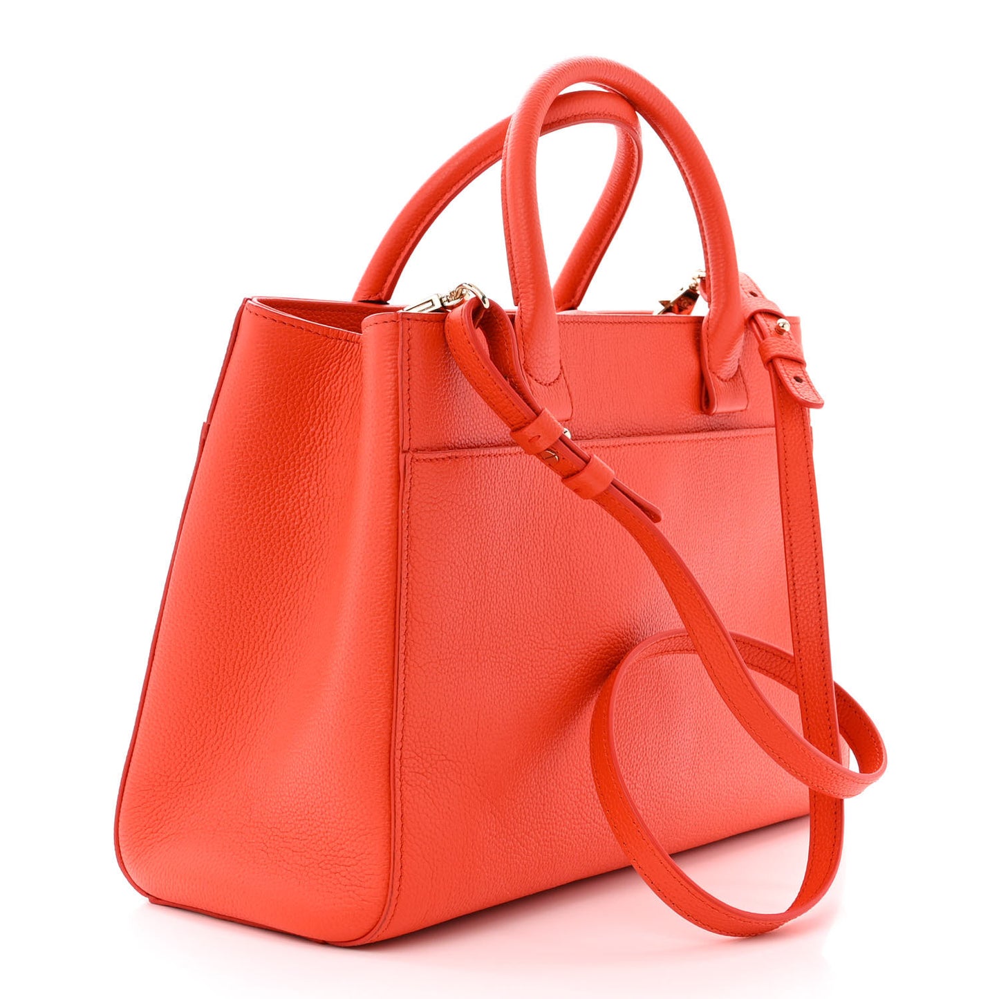 Grained Calfskin Small Neo Executive Shopper Tote Red